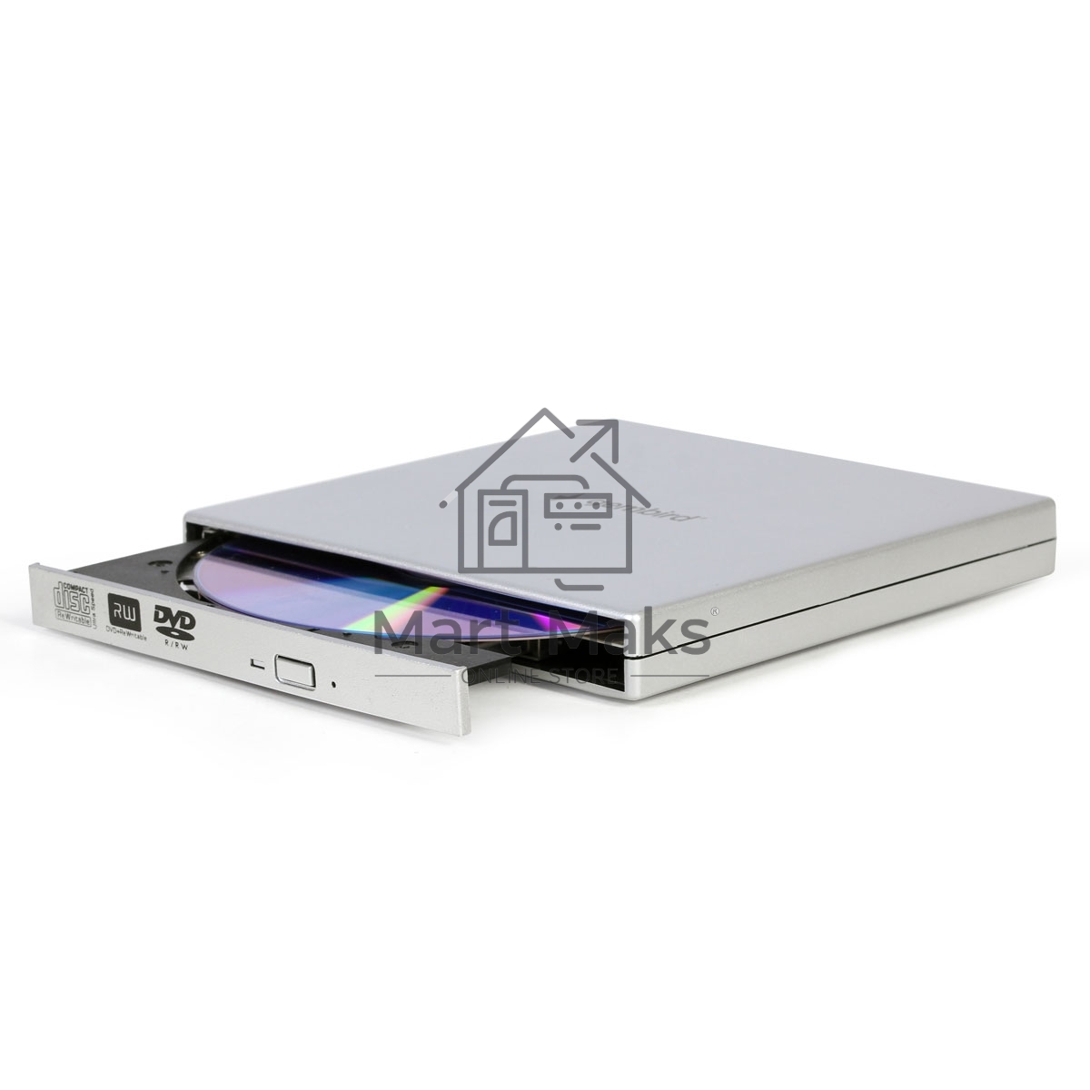 Оптический привод внешний с интерфейсом USB 2.0 Gembird DVD-USB-02-SV пластик, серебро