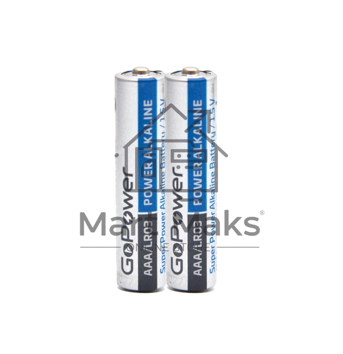 Батарейка GoPower LR03 AAA Shrink 2 Alkaline 1.5V (2/40/800) коробка (40 шт.)