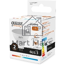 Лампа светодиодная Gauss Elementary 13511 11Вт цок.:GU5.3 софит 180B св.свеч.бел.теп. MR16 (упак.:10шт)