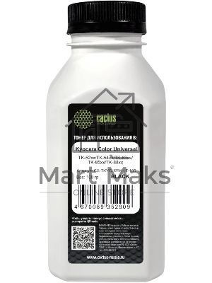 Тонер Cactus CS-TKYCU2BK-LT-100 черный флакон 100гр. для принтера Kyocera Color Universal TK-52xx/TK-54xx/TK-83xx/TK-85xx/TK-88xx