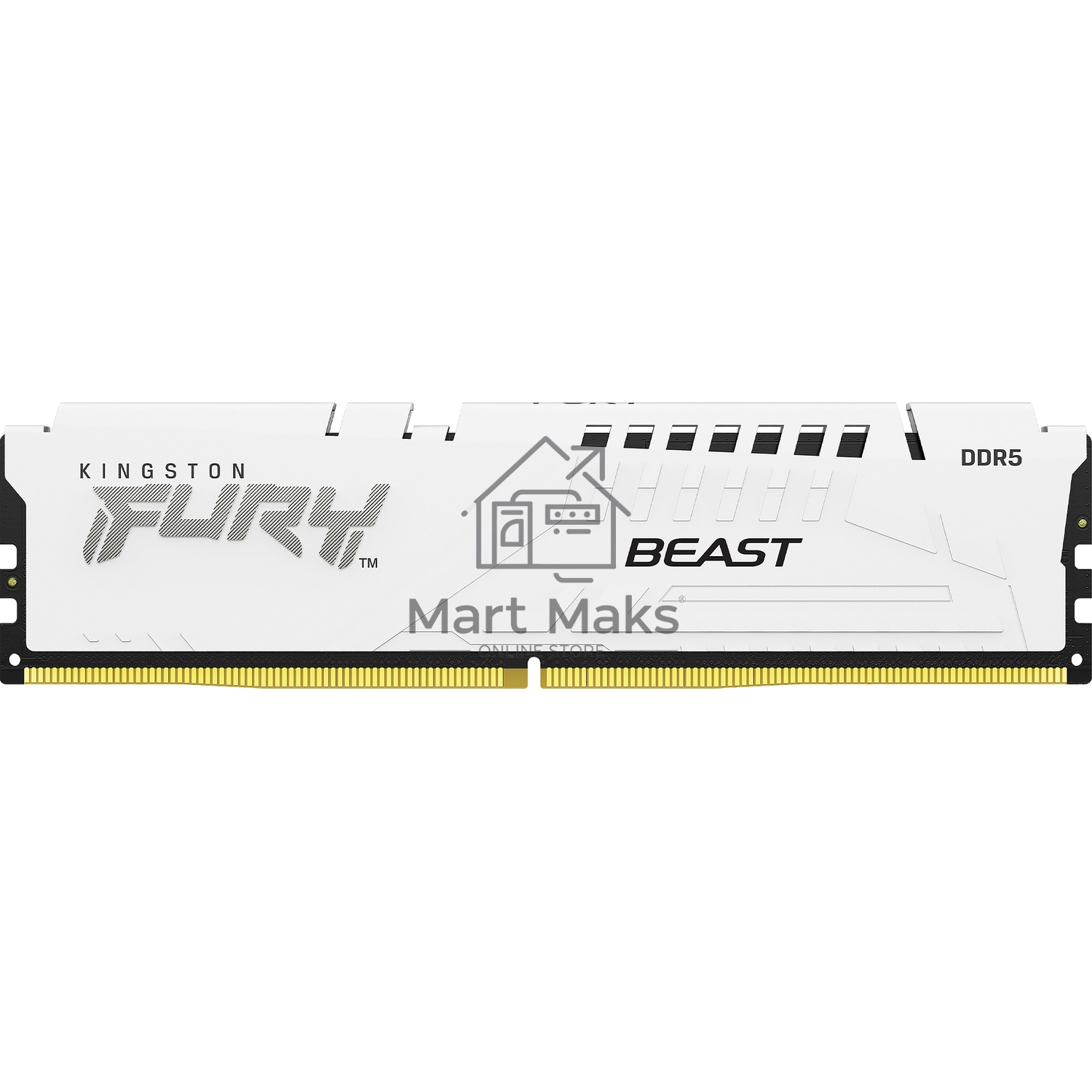 Оперативная память Kingston Fury Beast, DDR5, 128Gb (4x32GB), 5200MHz, CL40, DIMM, радиатор, белый