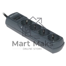 Сетевой фильтр Pilot m-MAX 10м, 4 розетки, серый, коробка