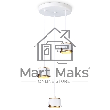 Светильник Ambrella light TN71249/3 WH/GD белый/золото GX53/3 D250*1090