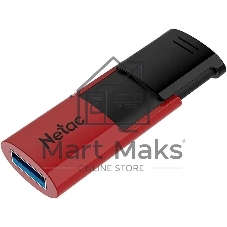 Флешка USB Netac U182 (NT03U182N-256G-32RE), 256Gb, USB 3.0, R/W 70/30, черный/красный