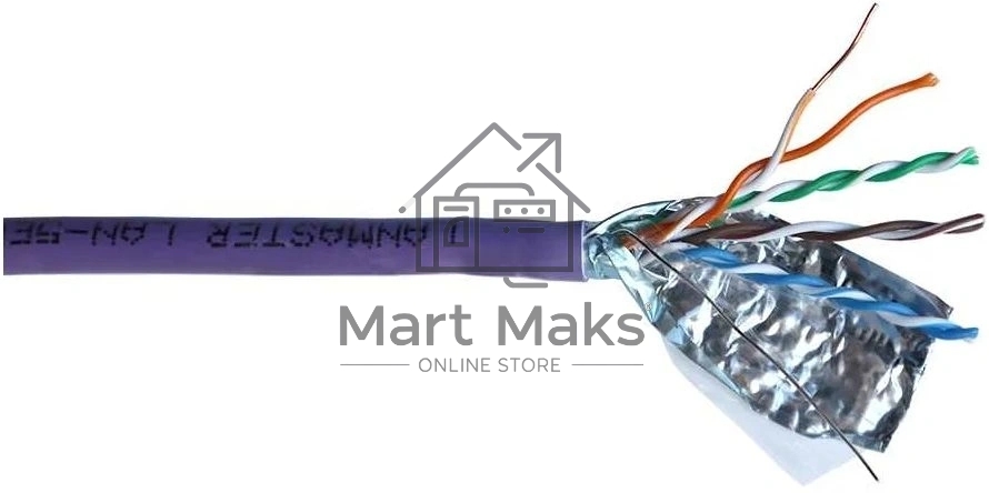 Кабель информационный Lanmaster LAN-5EFTP-HFLT-VI cat.5e FTP 4 пары 24AWG LSZH внутренний 305м фиолетовый