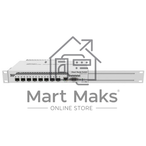 Коммутатор MikroTik CRS309-1G-8S+IN 8 SFP+, dual-core 800MHz CPU, 512MB RAM, POE, RS232 serial port