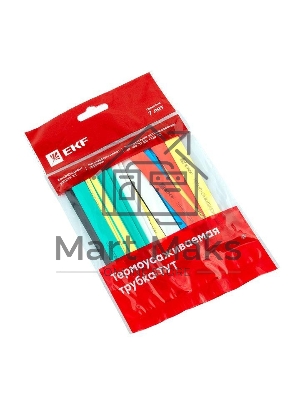 Термоусаживаемая трубка EKF tut-n-8 ТУТ 8/4 набор:7 цветов по 3шт. 100мм. EKF PROxima