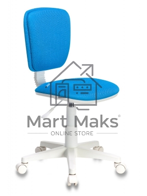 Кресло детское Бюрократ CH-W204NX/BLUE голубой TW-55 (пластик белый)