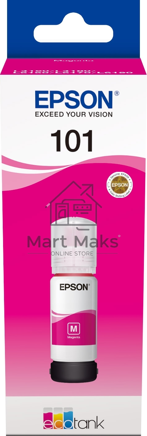 Чернила Epson L101 C13T03V34A пурпурный (70 мл) для Epson L4150/L4160/L6160/L6170/L6190