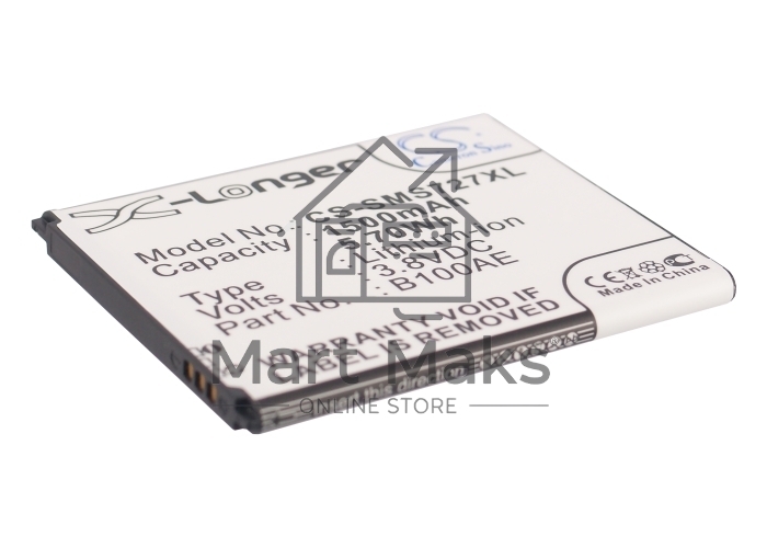 Аккумулятор CameronSinoCS-SMS727XL B100AE для Samsung GT-S7270/GT-S7272/S7275 Galaxy Ace 3/S78983.8V / 1500mAh