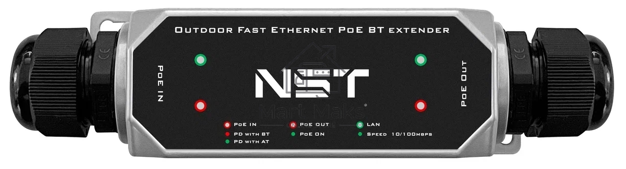 Уличный Ultra PoE удлинитель Fast Ethernet до 250м на 1 порт. Порты Ethernet: Вход - 1x10/100Base-T RJ45; Выход - 1x10/100Base-T RJ45. Порты PoE: Вход - 1xIEEE 802.3af/at/bt/Passive POE (до 120W); Выход - 1xIEEE 802.3af/at/bt (до 90W). Автоматическое опре