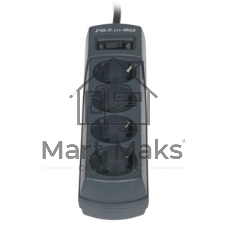Сетевой фильтр Pilot m-MAX 10м, 4 розетки, серый, коробка