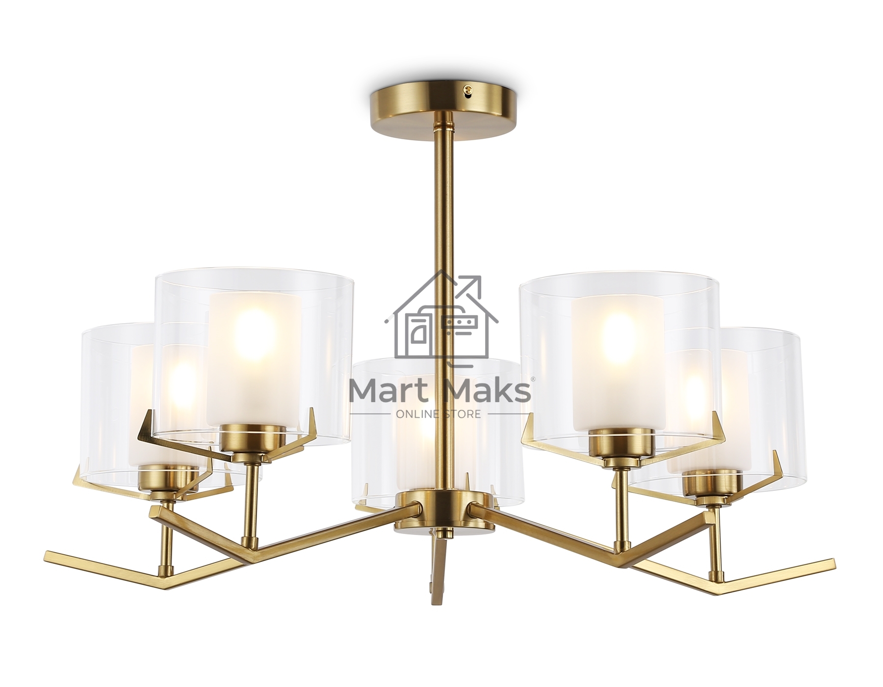 Светильник Ambrella light LH57007/5 BS/FR латунь/белый матовый E14/5 max 40W D690*390