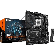 Материнская плата Gigabyte B840 GAMING X WIFI6E, AM5, AMD B840, 4xDDR5, 4xSATA, 3xM.2, 1xPCIe 4.0 x16, 3xPCIe 3.0 x16, 1xHDMI, 1xDP, 1x2.5Gb LAN, Wi-Fi 6E, Bluetooth 5.3, 1xUSB-C 10Gbps, 1xUSB-A 10Gbps, 2xUSB-A 5Gbps, 4xUSB-A 2.0, 3x3.5 мм, 7.1, ATX
