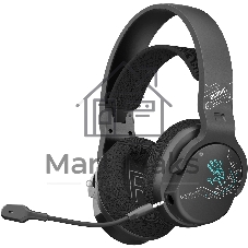 Гарнитура Bloody GR370 черный, беспроводная + проводная, Bluetooth, до 45 ч, подсветка