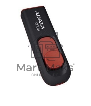 Флешка USB R/W ADATA R/W Flash Drive 32Gb С008 AC008-32G-RKD USB2.0, Black-Red