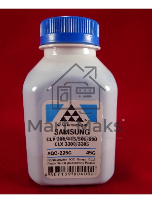 Тонер SAMSUNG CLP 300/315/320/325/360/415/500/510/600/610/660/CLX3300/3305 Cyan, (фл.45г.) AQC фас. Россия