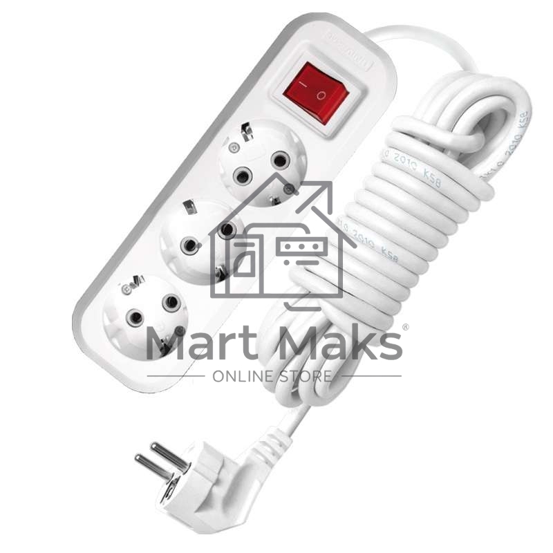 Удлинитель 3х7м с заземл. 16А IP20 S-303 с выкл. ПВС 3х1 UNIVersal 9631988
