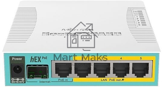 Маршрутизатор 10/100/1000M 5PORT HEX POE RB960PGS MIKROTIK
