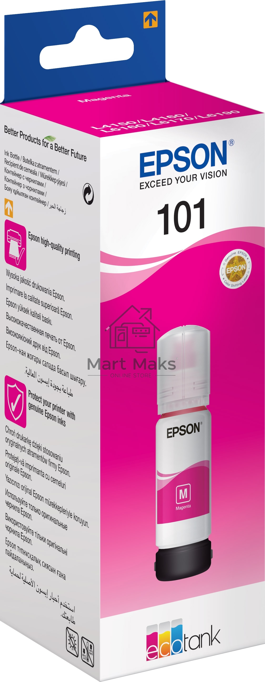 Чернила Epson L101 C13T03V34A пурпурный (70 мл) для Epson L4150/L4160/L6160/L6170/L6190
