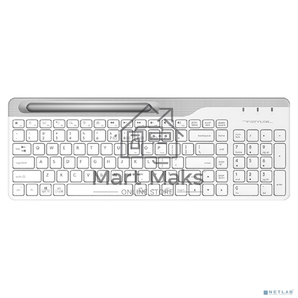 Клавиатура A4Tech Fstyler FBK25 беспроводная, USB, Bluetooth/Радиоканал, белый/серый