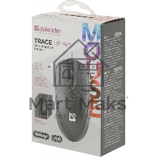 Мышь проводная Defender Trace MB-989 черный, 1000 dpi, USB, кнопки - 3