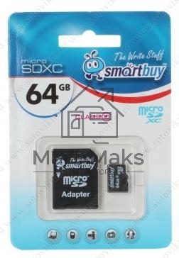 флэш-карта Smartbuy MicroSDHC 64GB Class10 + адаптер(Карта памяти SmartBuy microSDHC 64Gb Class 10 SB64GBSDCL10-01 + adapter; SB64GBSDCL10-01; черный)