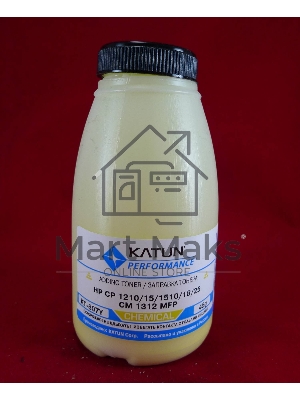Тонер HP CP 1210/15/1510/18/25/CM 1312 MFP Yellow, химический (фл.45г.) Katun фас. Россия