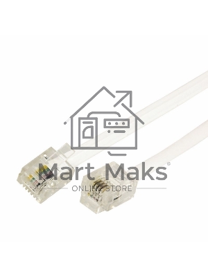 Телефонный шнур, удлинитель RJ-11(6P-4C), длина 5 метров, белый Rexant