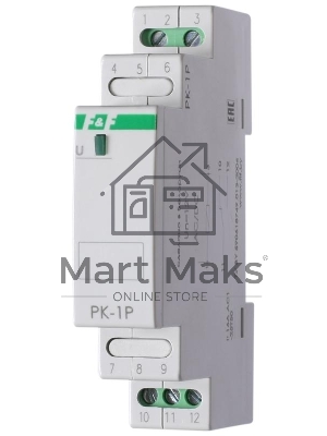 Реле промежуточное PK-1P/Un (монтаж на DIN-рейке 35мм 12В AC/DC 16А перекл.) F&F EA06.001.001
