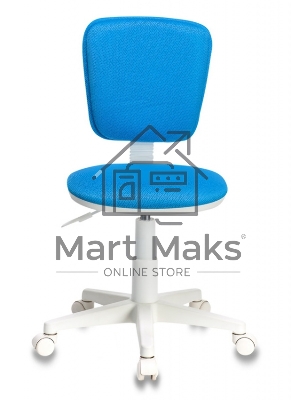 Кресло детское Бюрократ CH-W204NX/BLUE голубой TW-55 (пластик белый)
