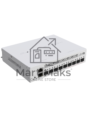 Коммутатор MikroTik Cloud Router Switch CRS310-1G-5S-4S+IN with 800 MHz CPU, 256 MB RAM, 4xSFP+, 5xSFP cages, 1xGbit LAN port, RouterOS L5, desktop case, rackmount ears, PSU
