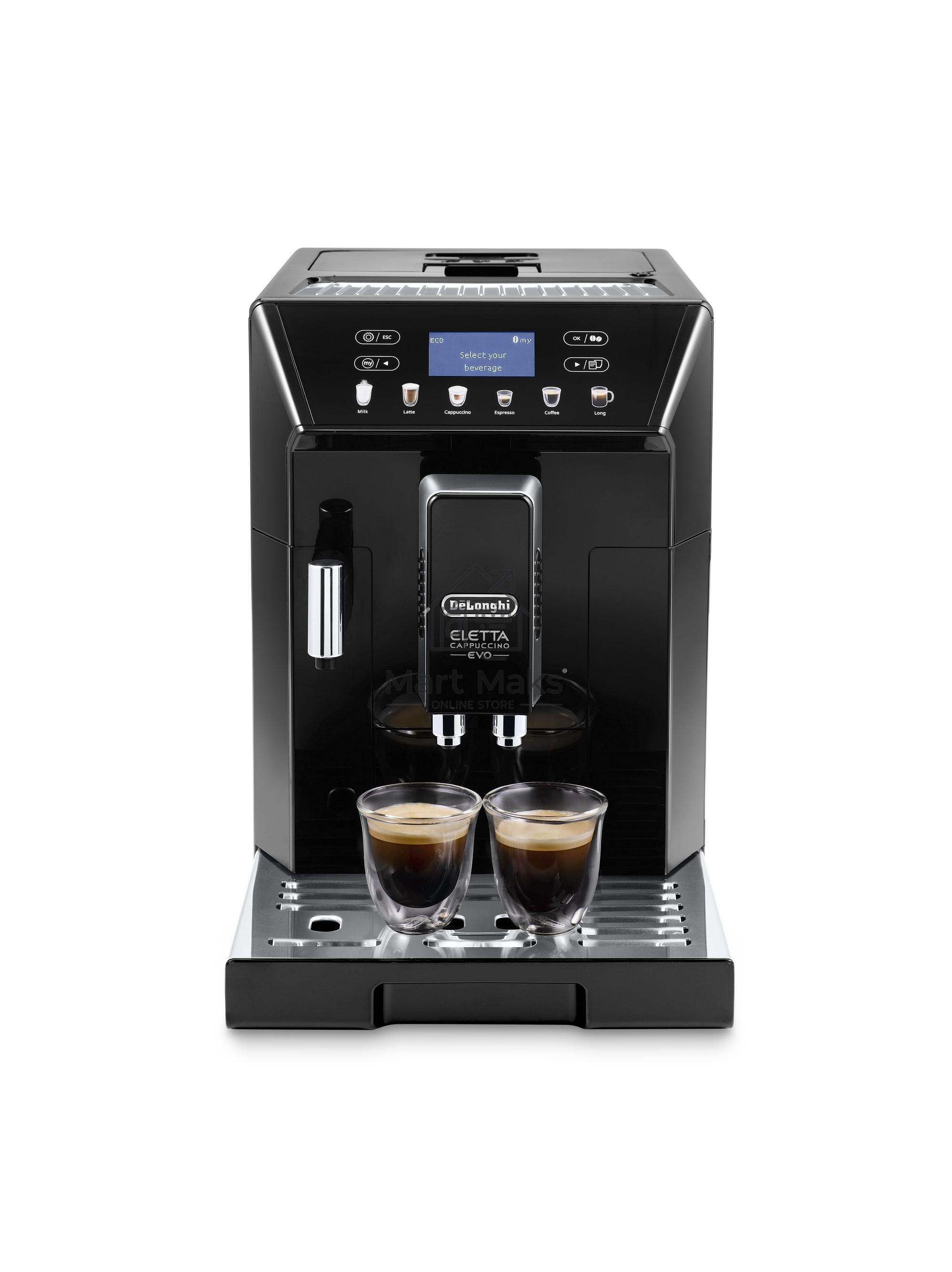 Кофемашина автоматическая DeLonghi ECAM46.860.B черный, исп. кофе - зерновой/молотый, 2 л, 1450 Вт, 15 Бар.