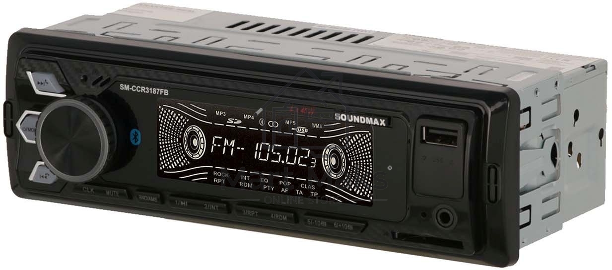 Автомагнитола Soundmax SM-CCR3187FB 1DIN 4x45Вт (SM-CCR3187FB(черный)\G)
