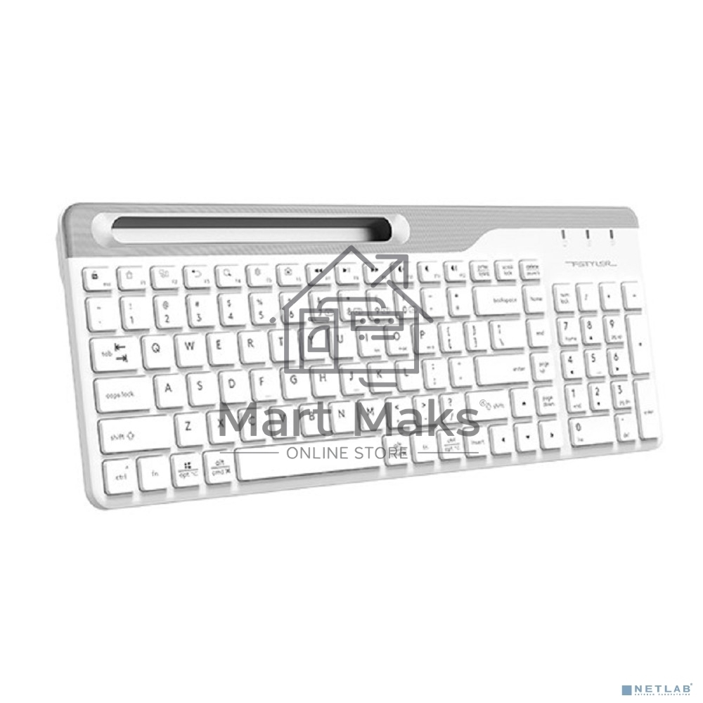 Клавиатура A4Tech Fstyler FBK25 беспроводная, USB, Bluetooth/Радиоканал, белый/серый
