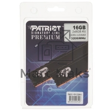 Оперативная память Patriot Signature, DDR4, 16GB (2x8 GB), 3200 MHz, CL22, DIMM