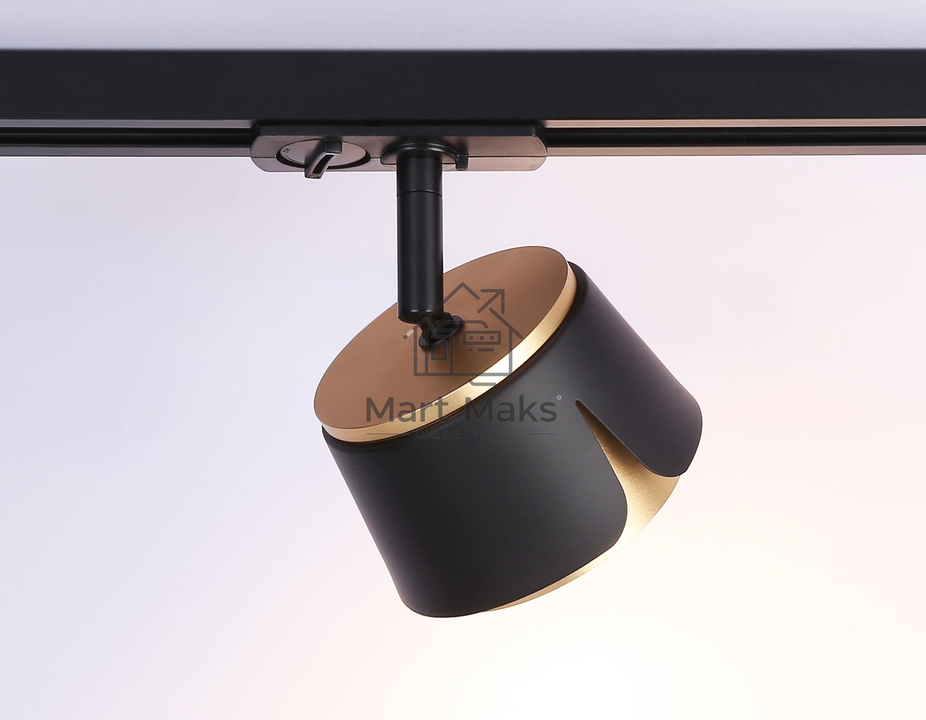 Трековый однофазный светильник Ambrella light GL5344 BK/GD черный/золото GX53 D100*66