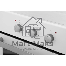 Встраиваемая электрическая духовка Schaub Lorenz SLB EW6313 59.5х59.5x61 см, 58л, 9 режимов работы, механические переключатели, механический таймер, белая эмаль/ручки цвета нержавеющая сталь
