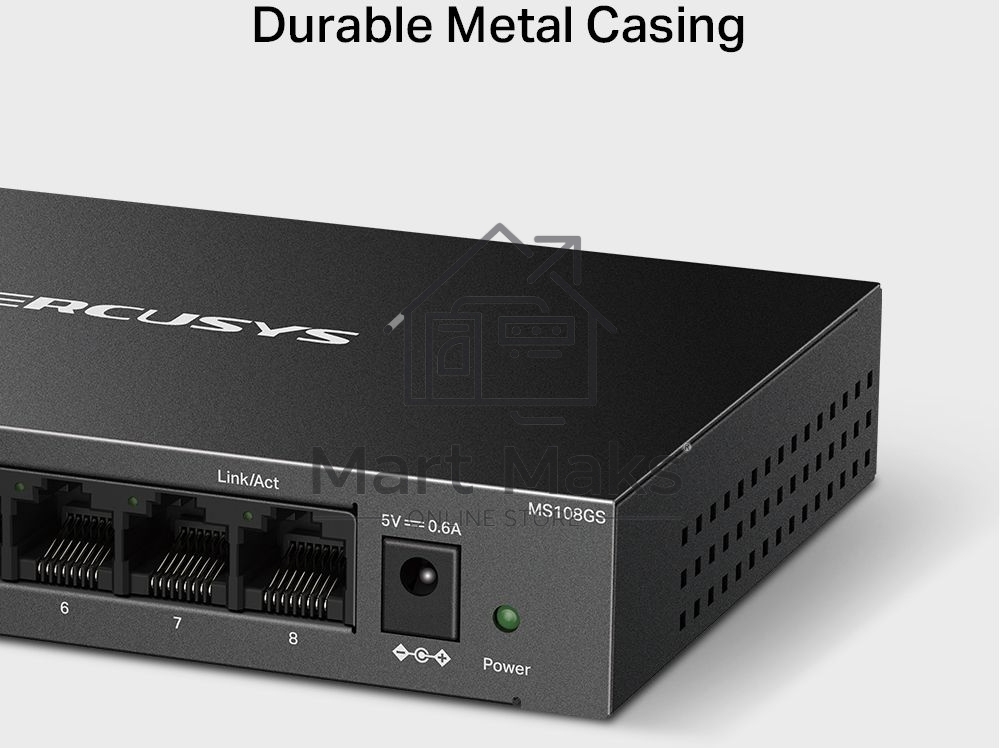 Настольный коммутатор Mercusys MS108GS с 8 гигабитными портами