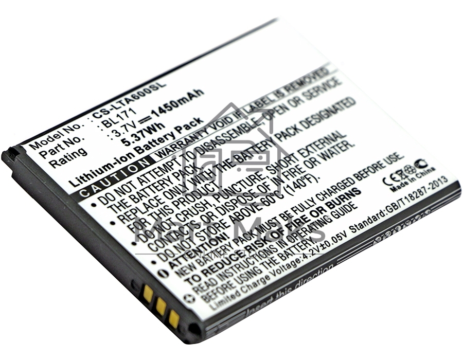 Аккумулятор CameronSinoCS-LTA600SL BL171 для Lenovo A3903.7V / 1450mAh / 5.37Wh