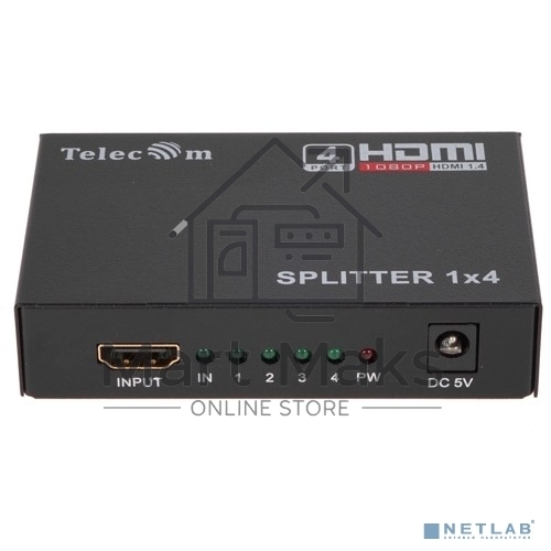 Разветвитель HDMI 1=>4 Telecom <TTS5020>, каскадируемый, 1.4v+3D