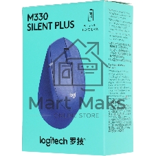 Мышь беспроводная Logitech M330 SILENT PLUS синий, 1000 dpi, радиоканал, USB, кнопки - 3
