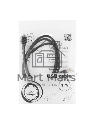 Кабель USB2.0 Pro Cablexpert CCP-mUSB2-AMBM-1M, AM/microBM 5P, 1м, экран, черный, пакет