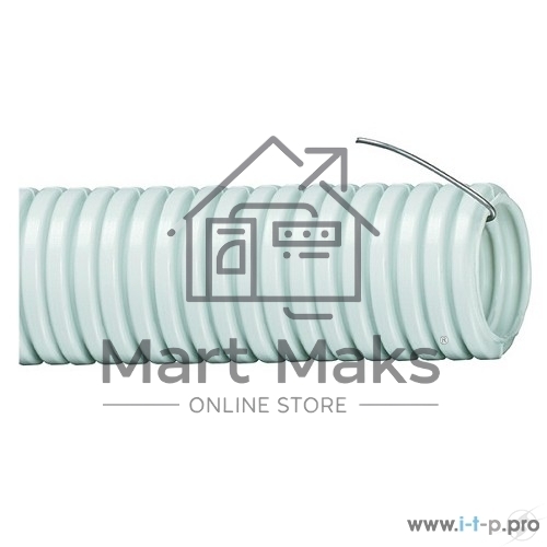 Труба гофрированная ПВХ d32 мм с зондом сер. (уп. 10 м) ИЭК CTG20-32-K41-010I