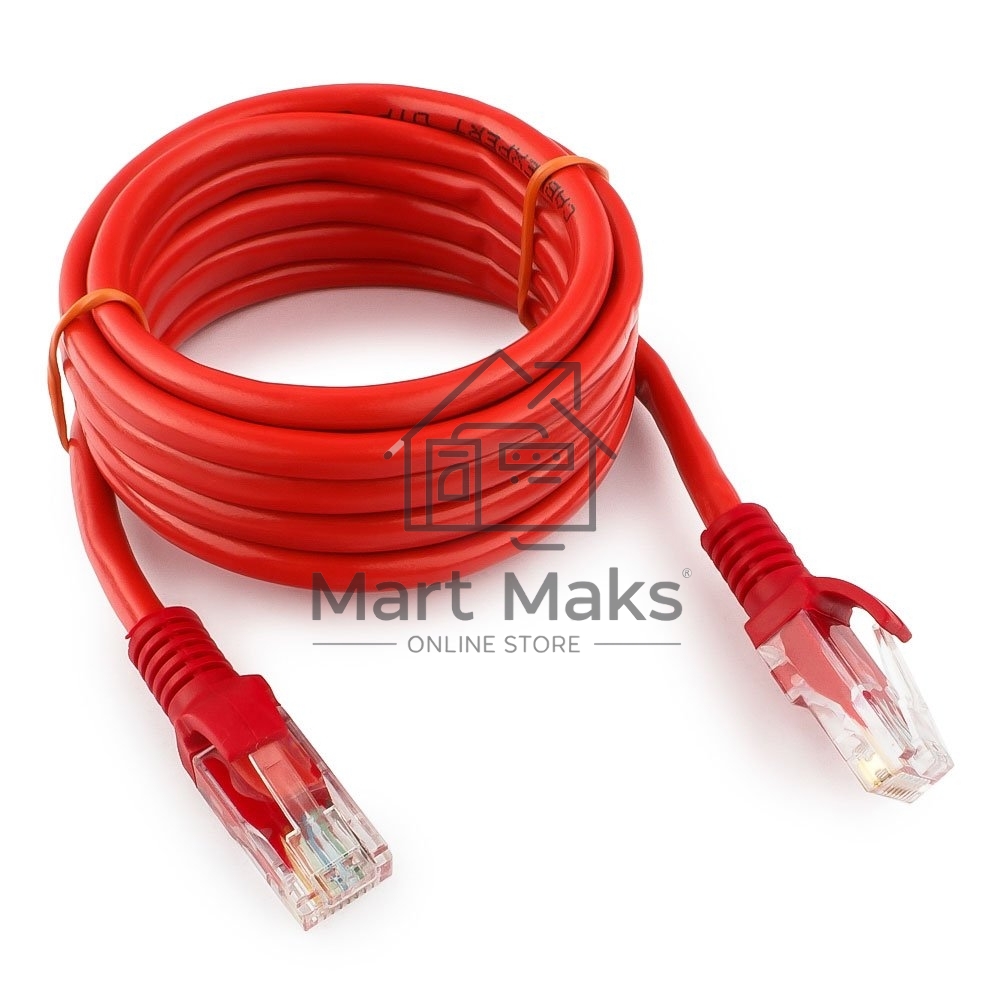 Патч-корд UTP Cablexpert кат.5e, 2м, литой, многожильный (красный)