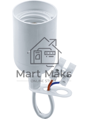 Патрон электрический Navigator NLH-P-F-WH-E27-TB пластик. подвесной с клеммной колодкой на проводе бел.