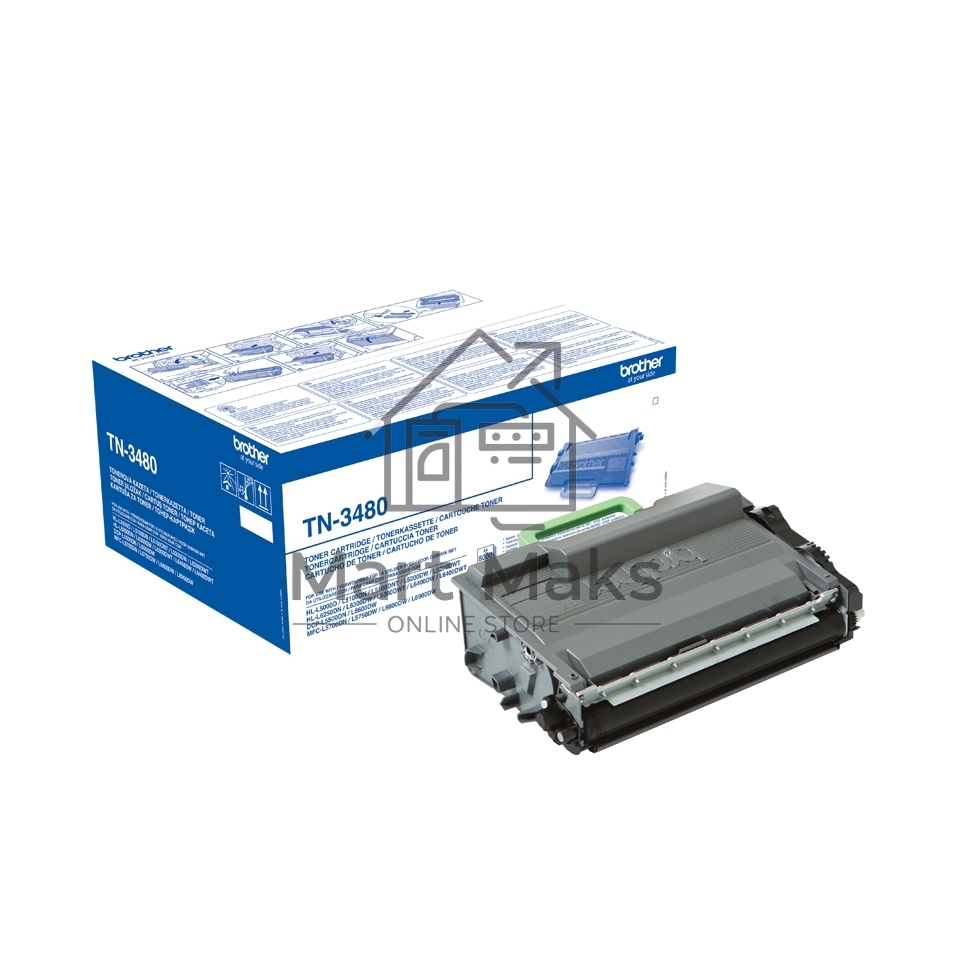 Картридж лазерный Brother TN3480 черный (8000 стр.) для Brother HL-L5000D/L5100DN/L5100DNT/L5200DW/L5200DWT/L6250DN/L6300DW/L6300DWT/L6400DW/L6400DWT/DCP-L5500DN/L6600DW/MFC-L5700DN/L5750DW/L6800DW/L6800DWT/L6900DW/L6900DWT