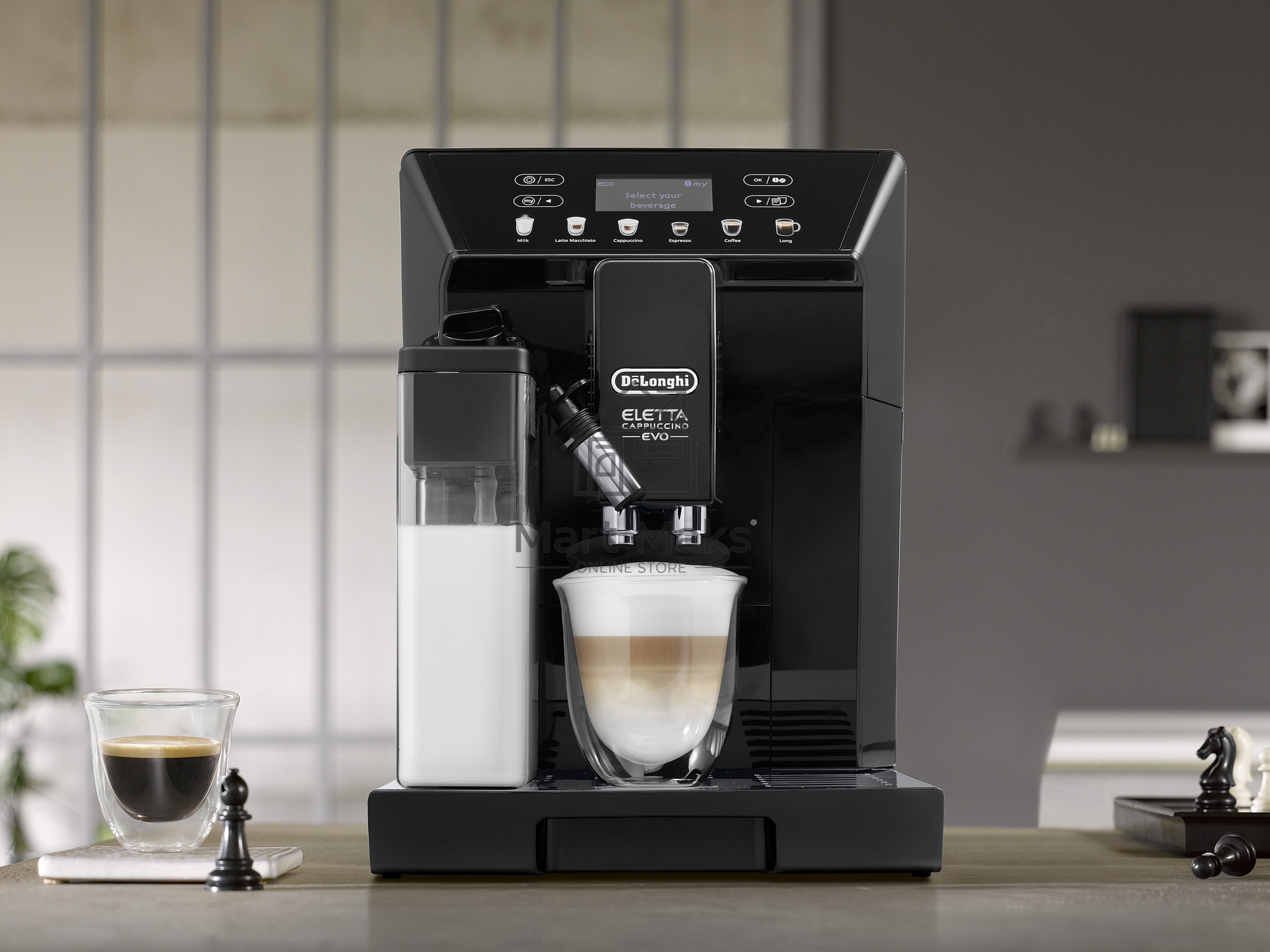 Кофемашина автоматическая DeLonghi ECAM46.860.B черный, исп. кофе - зерновой/молотый, 2 л, 1450 Вт, 15 Бар.