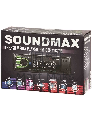 Автомагнитола Soundmax SM-CCR3187FB 1DIN 4x45Вт (SM-CCR3187FB черный \G)