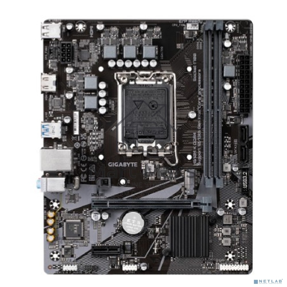 Материнская плата Gigabyte H610M K DDR4 V2.0, LGA 1700, Intel H610, 2xDDR4, 2xSATA, 1xM.2, 1xPCIe 4.0 x16, 1xPCIe x1, 1xHDMI, 1x 1Gb LAN, 2xUSB-A 3.2 Gen 1, 4xUSB-A 2.0, 3x 3.5 мм, 7.1, mATX